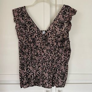Old Navy Sleeveless button down floral tank, women’s XL